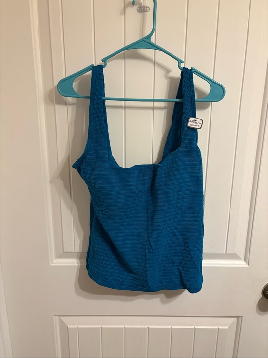 Time and Tru Other - Time and Tru Teal Blue Textured Tankini Top